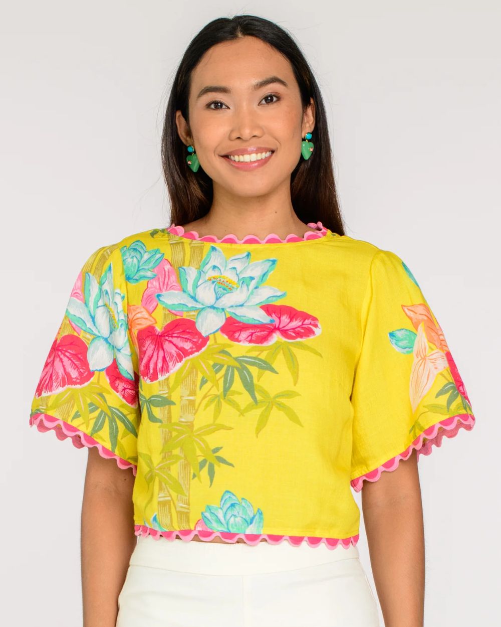 Elizabeth James Paloma Top in Tropical Bamboo