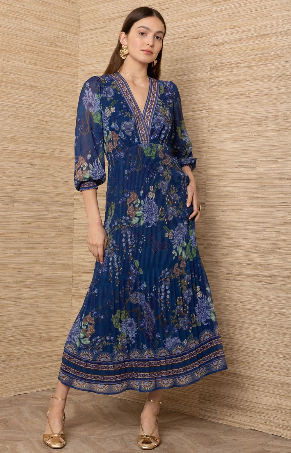 Halebob Navy Floral Maxi Dress