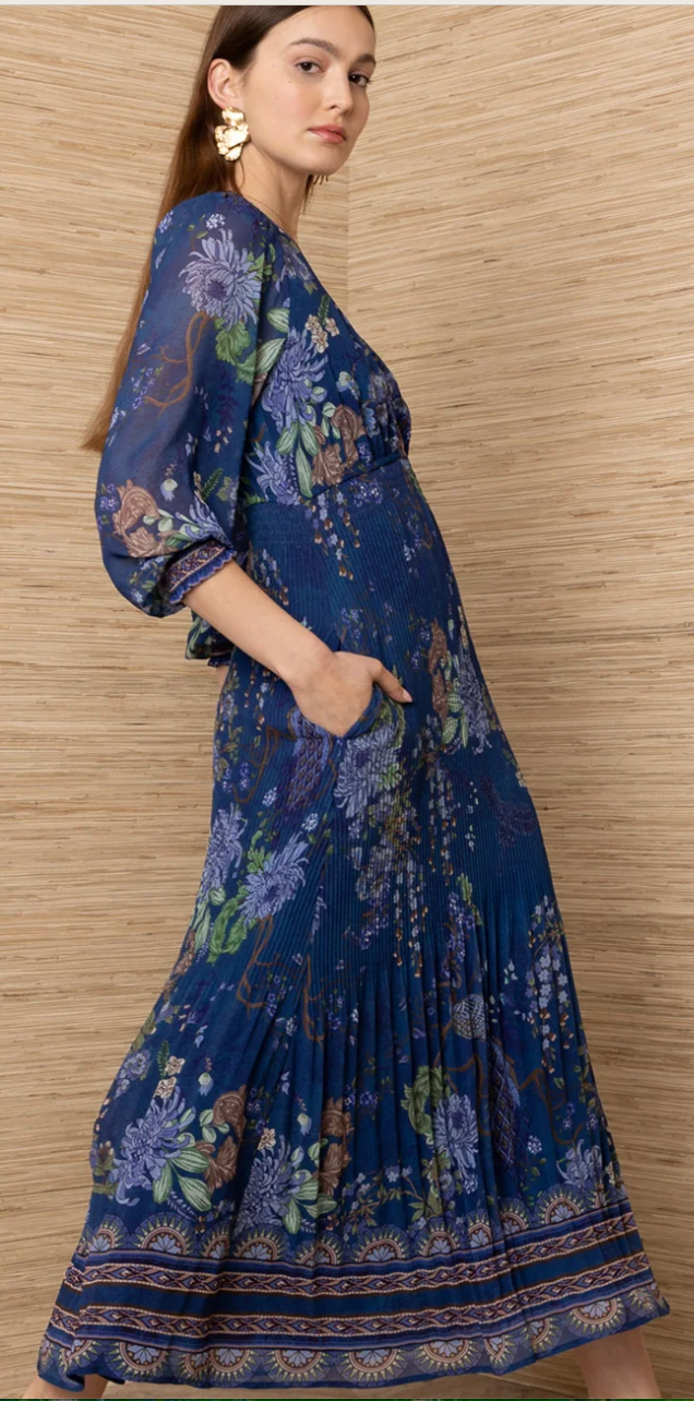 Halebob Navy Floral Maxi Dress