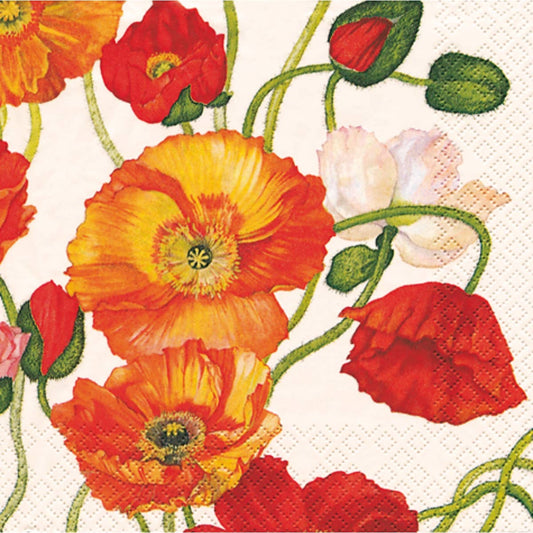 Cocktail Napkins Poppies