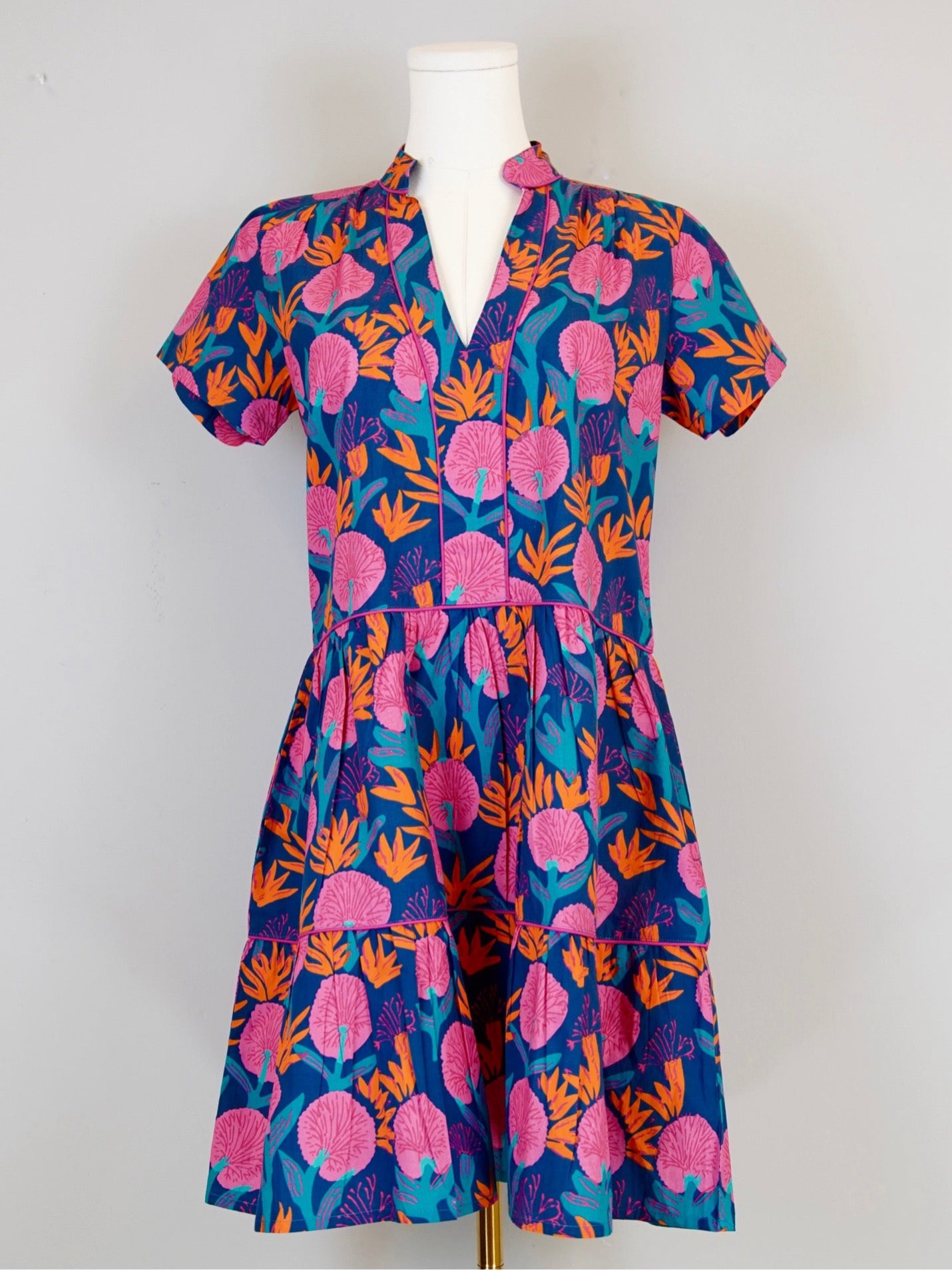 Alison Shortsleeve Dress - Dandelion Field Navy/Multi