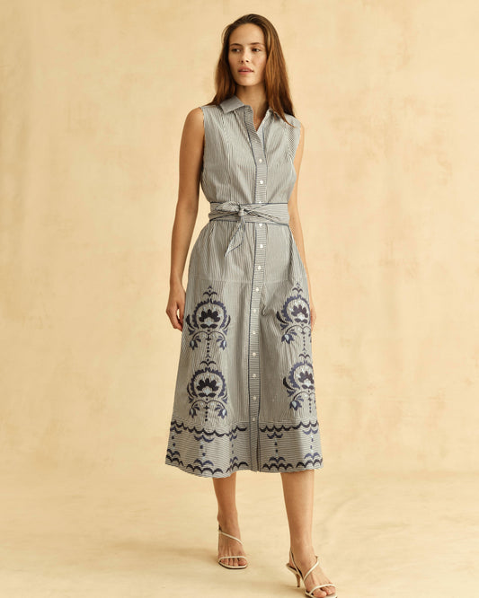 FA26 Francesca Dress-Parkside Floral Stripe