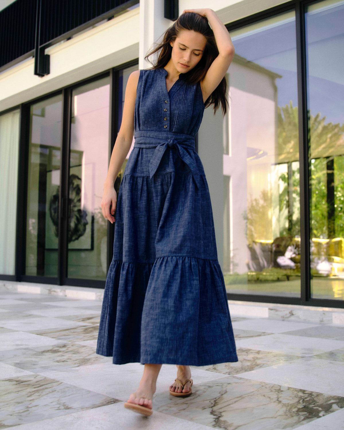 SU26 Dara Maxi Dress-Nautical Chambray